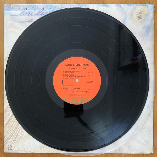 Lori Lieberman<br>A Piece Of Time 1974 <br>Capitol Records – ST-11297