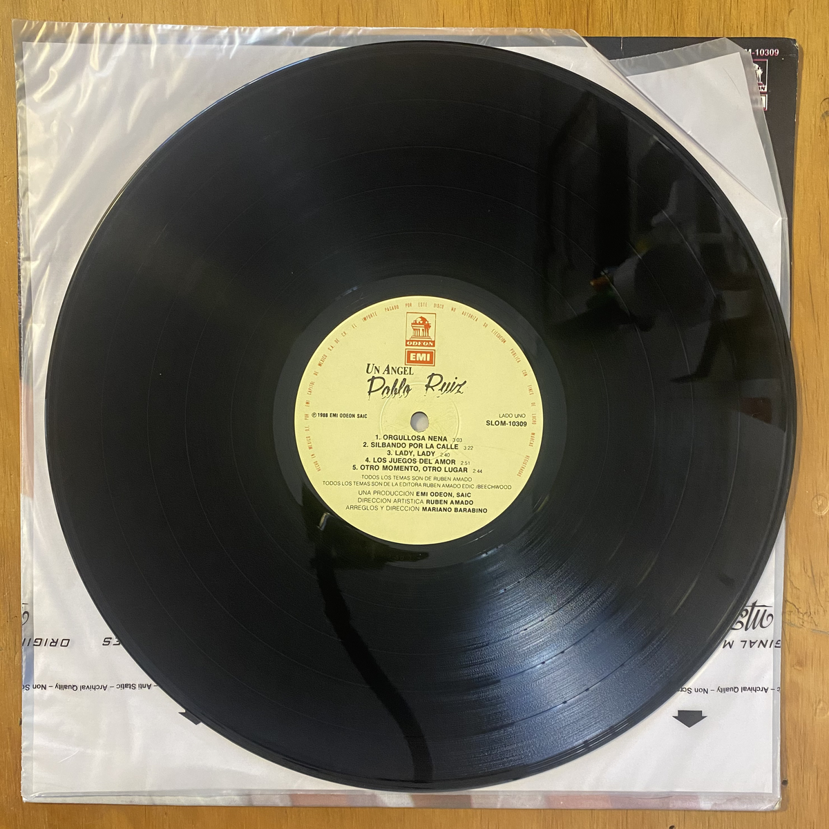 Pablo Ruiz<br> Un Angel 1988<br> Odeon – SLOM-10309