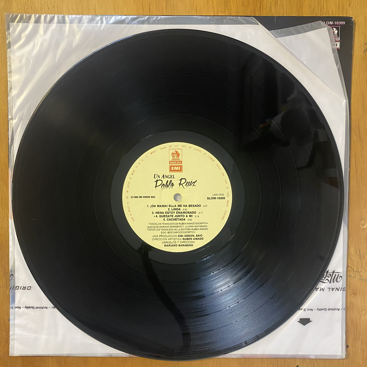 Pablo Ruiz<br> Un Angel 1988<br> Odeon – SLOM-10309