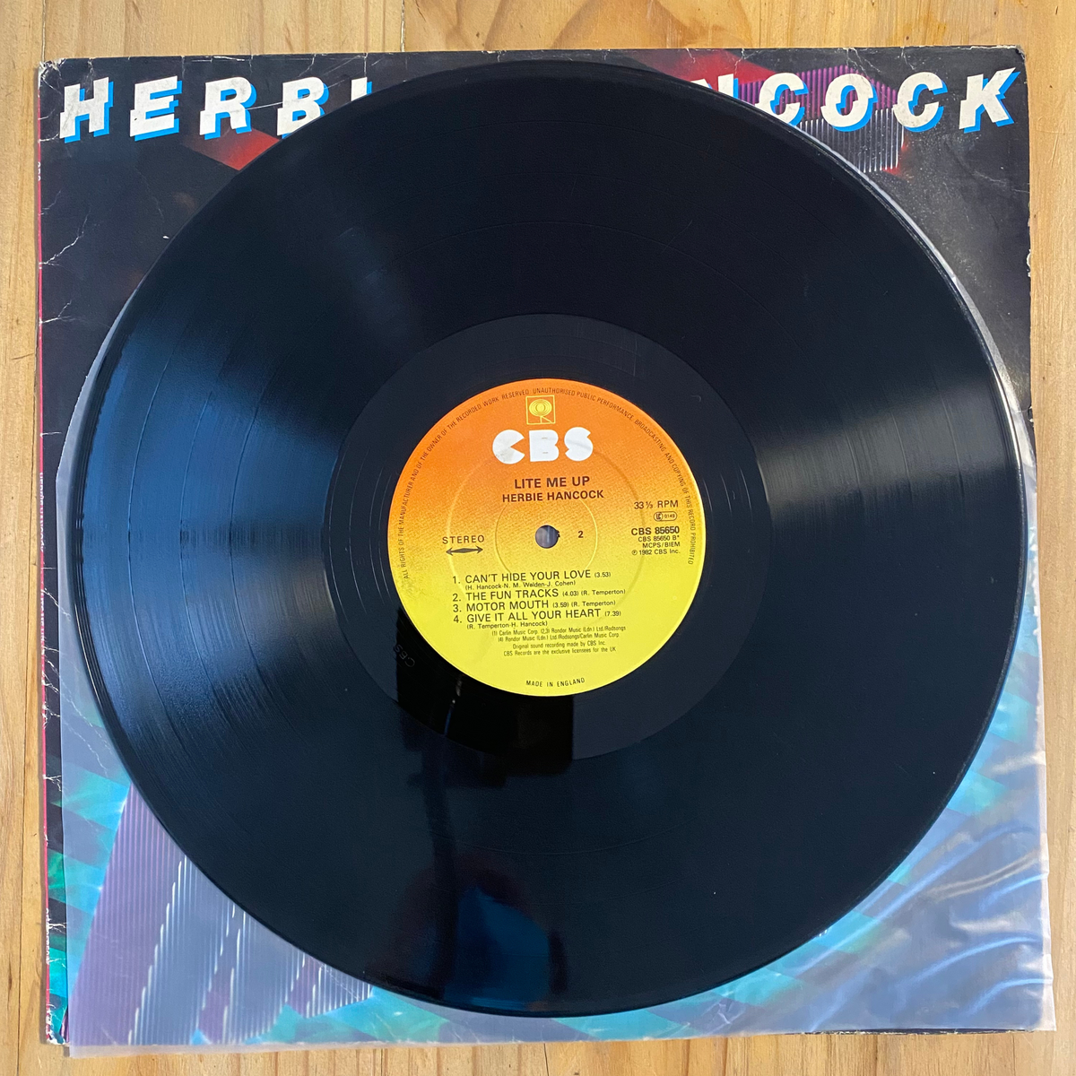 Herbie Hancock<br>Lite Me Up 1982<br>CBS – CBS 85650