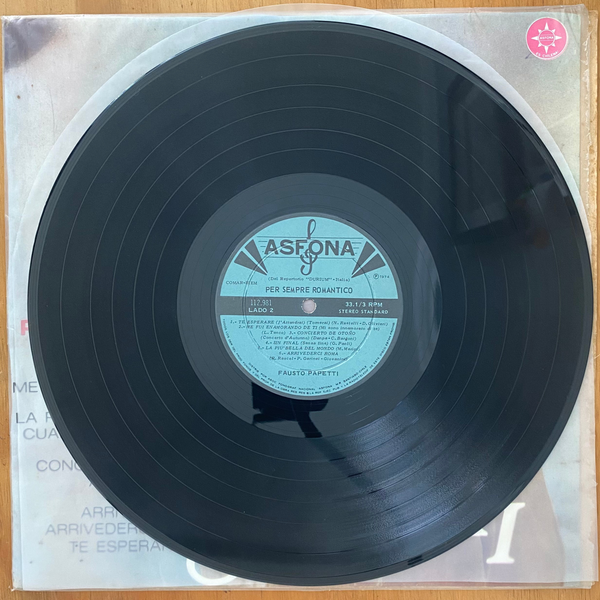 Fausto Papetti<br> Per Sempre Romantico 1974<br> Asfona – 112.981