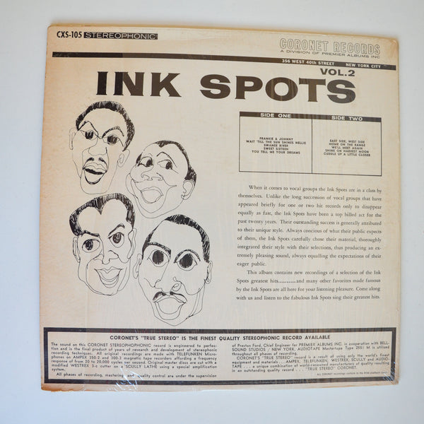 The Ink <br> The Second Album Of Hits By The Ink Spots Volume 2 1961 <br> Coronet Records - CXS 105