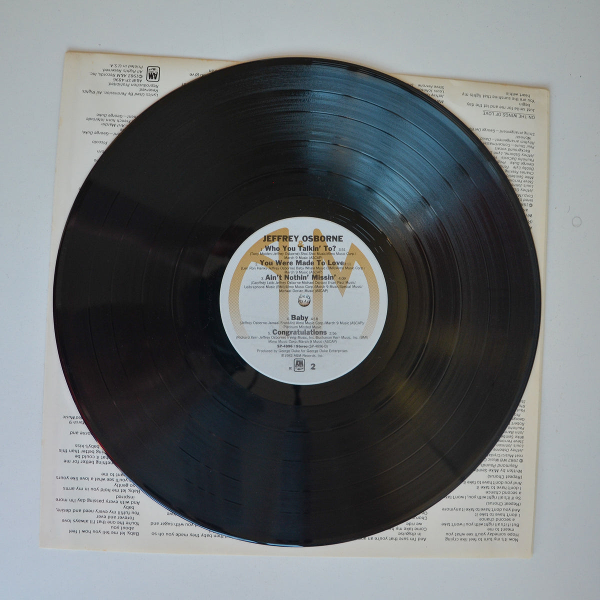 Jeffrey Osborne <br> Jeffrey Osborne 1982 <br> A&M Records - SP 4896
